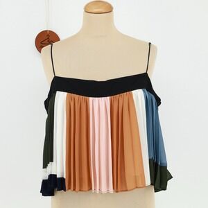 VERONICA BEARD Janie Pleated Top Dove Multi Size 16 Adjustable Straps NWT $448